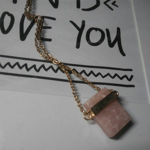 Pink Bar Geode Necklace
